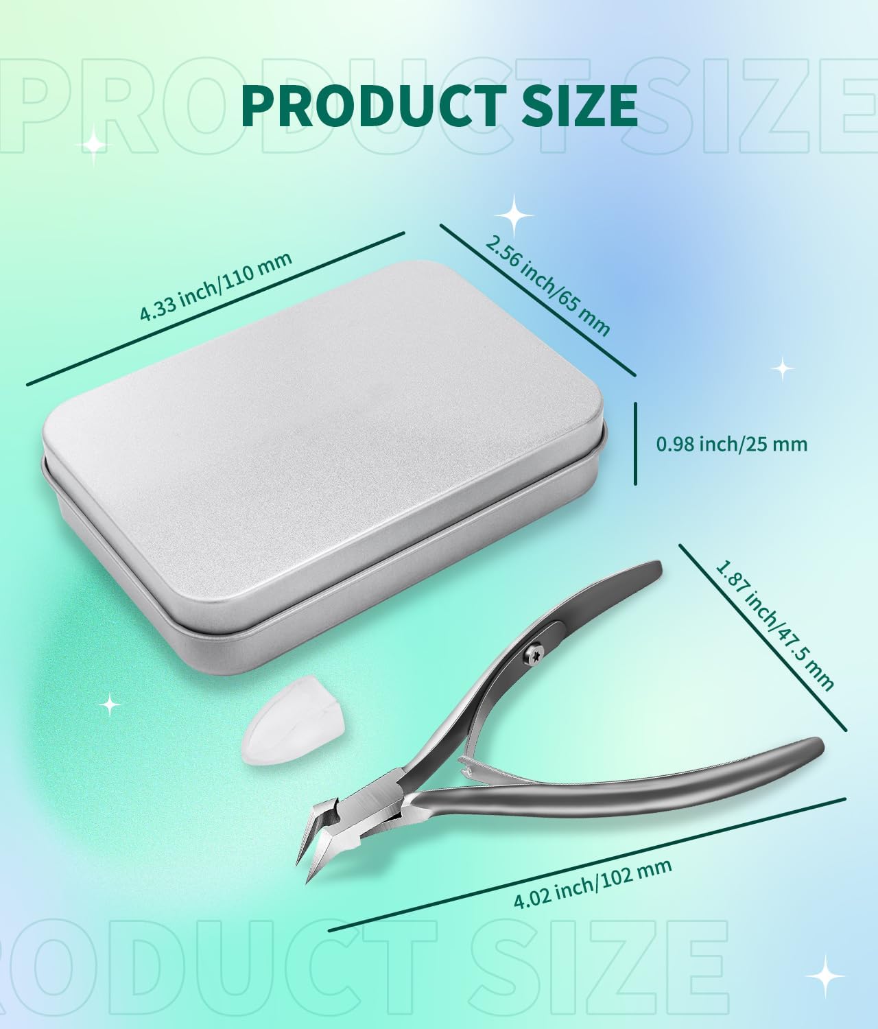 Heavy Duty Stainless Steel Ingrown Toenail Clippers for Thick Nails, Slanted Tip, Size Medium - Image 7