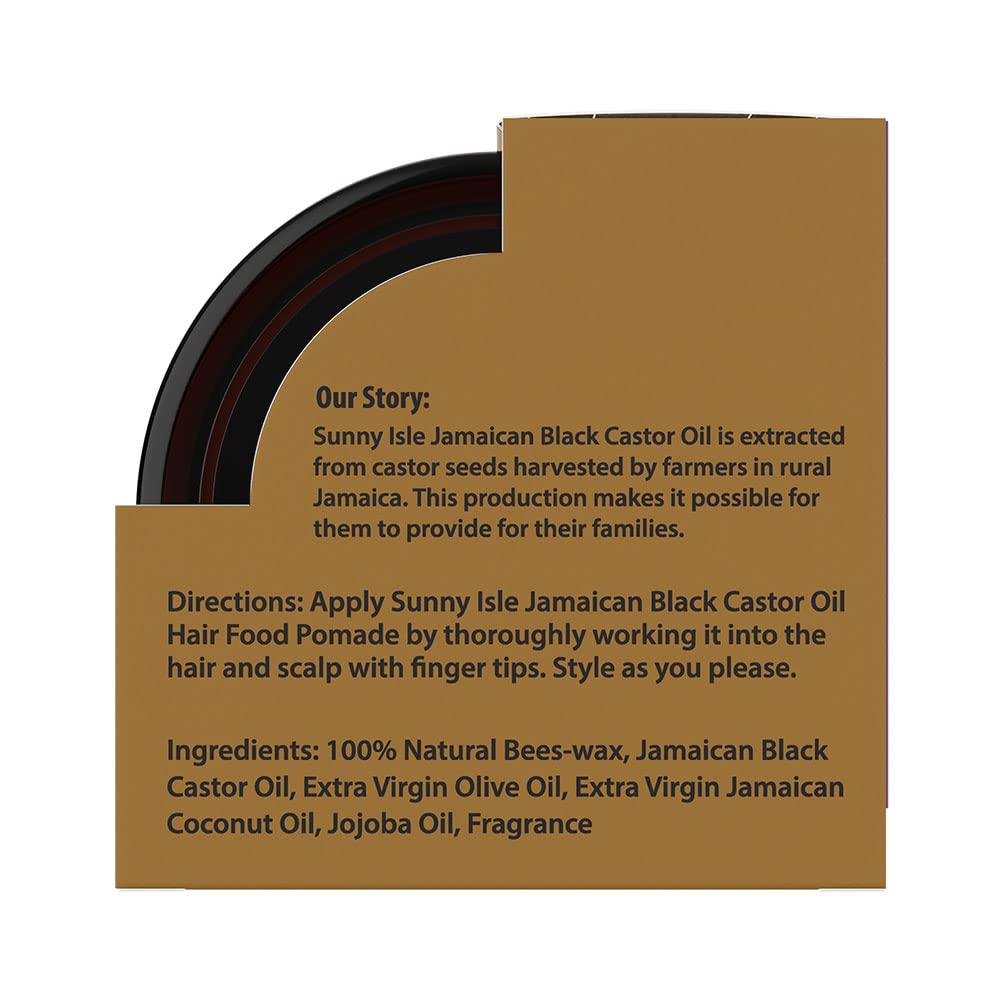 Sunny Isle Extra Dark Jamaican Black Castor Oil Hair Food Pomade 4 oz for Dry Scalp and Frizz Control - Image 3
