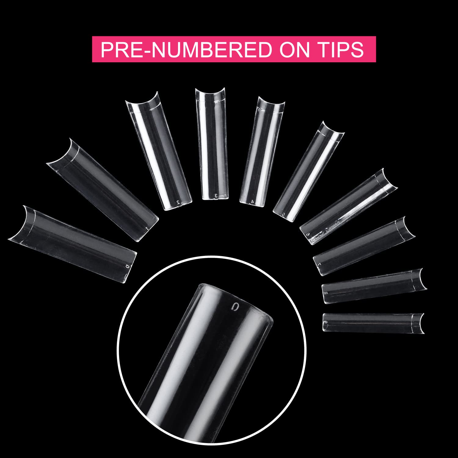 SWETIDY XXL Extra Long Clear Acrylic Square Flat Nail Tips 500 Piece Set for DIY Nail Art - Image 6