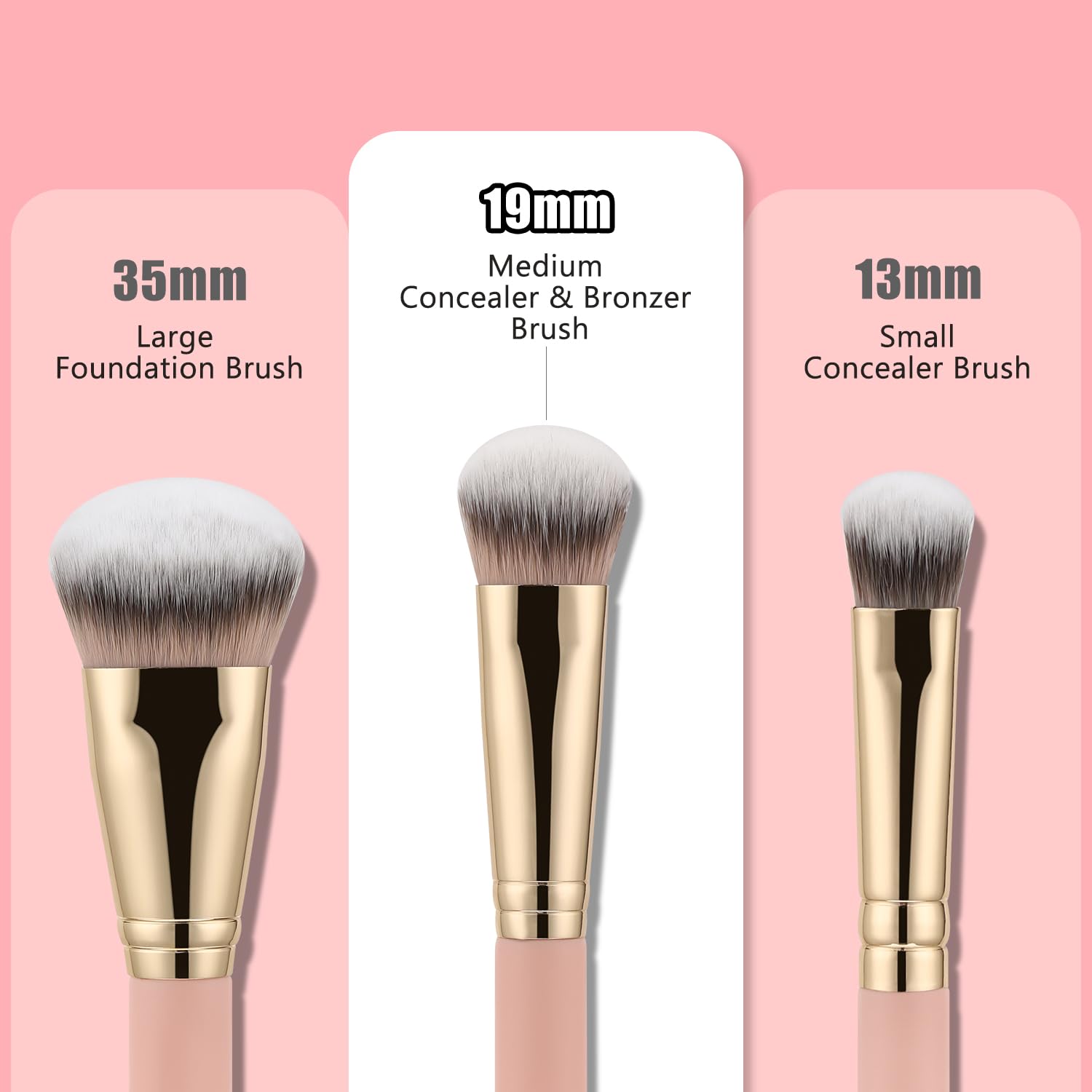 TEOYALL Medium Flat Angled Synthetic Concealer Bronzer Brush for Liquid Cream - Image 3