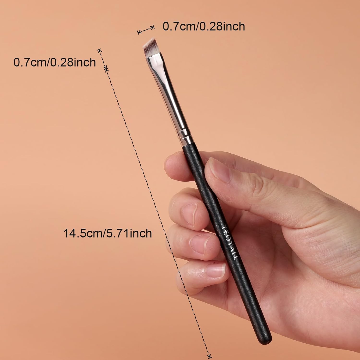 TEOYALL Professional Flat Angled Eyeliner Brush with Soft Synthetic Bristles for Eyebrows and Eyeliner - Image 5