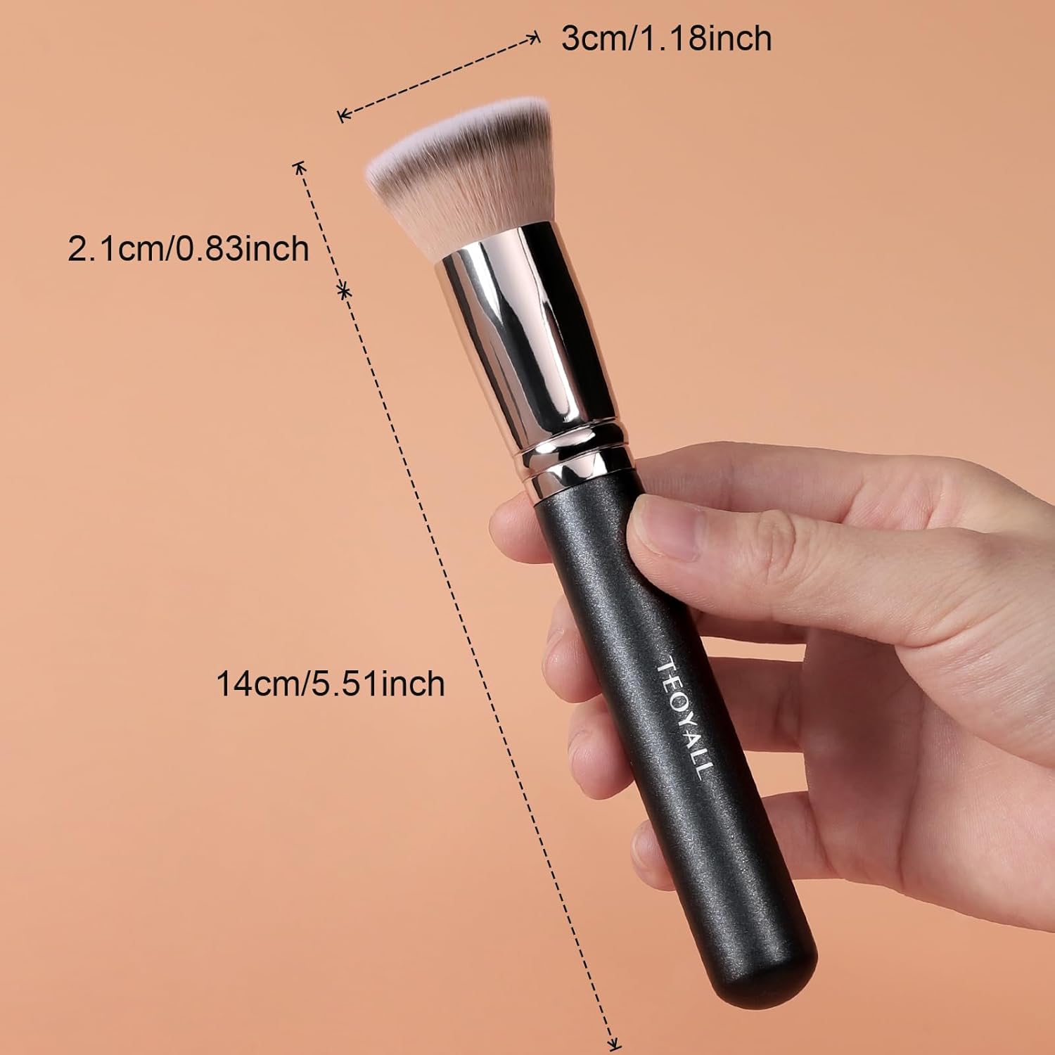 TEOYALL Premium Kabuki Foundation Brush with Ultra-Soft Dense Synthetic Bristles for Liquid and Cream Makeup - Image 5