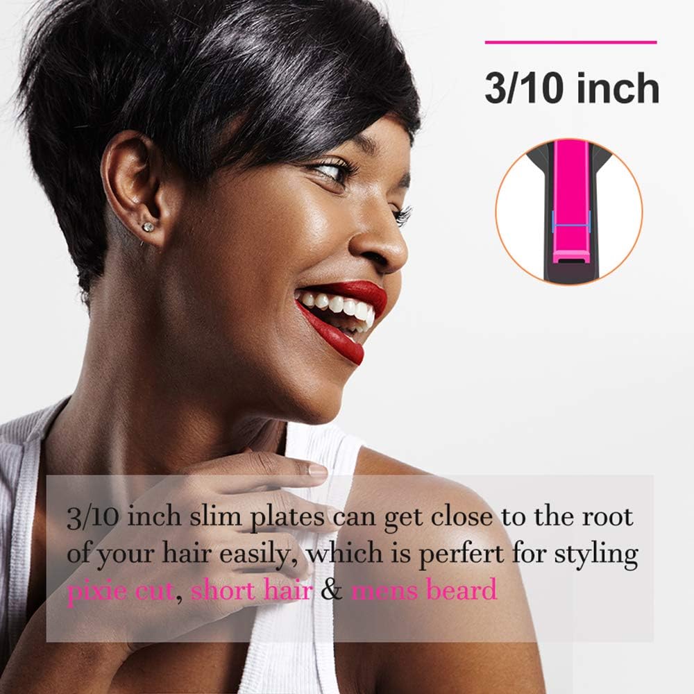 Terviiix 3/10 Inch Mini Flat Iron for Short Hair and Beards Adjustable Heat - Image 5