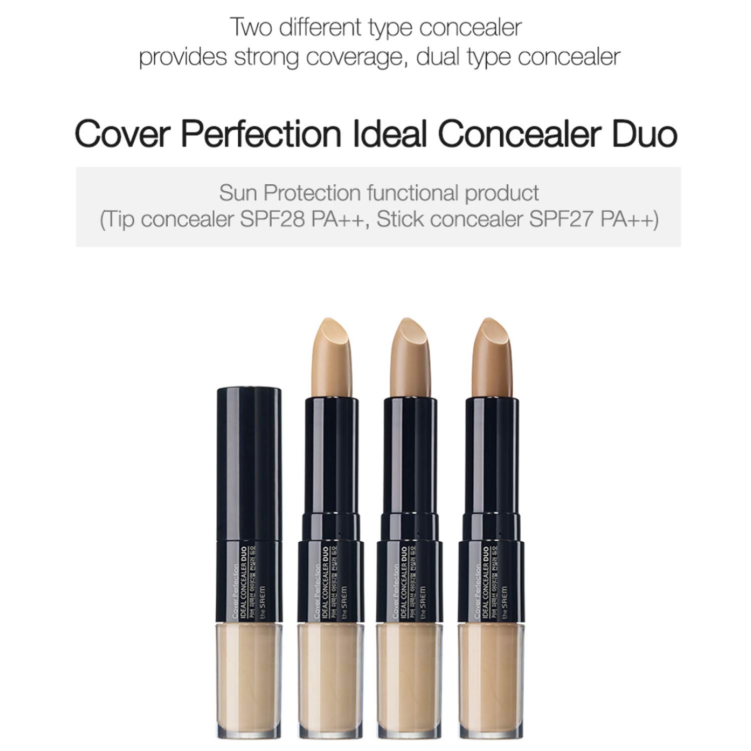 THESAEM Cover Perfection Ideal Concealer Duo 2 x 6g Clear Beige Full Coverage - Image 2