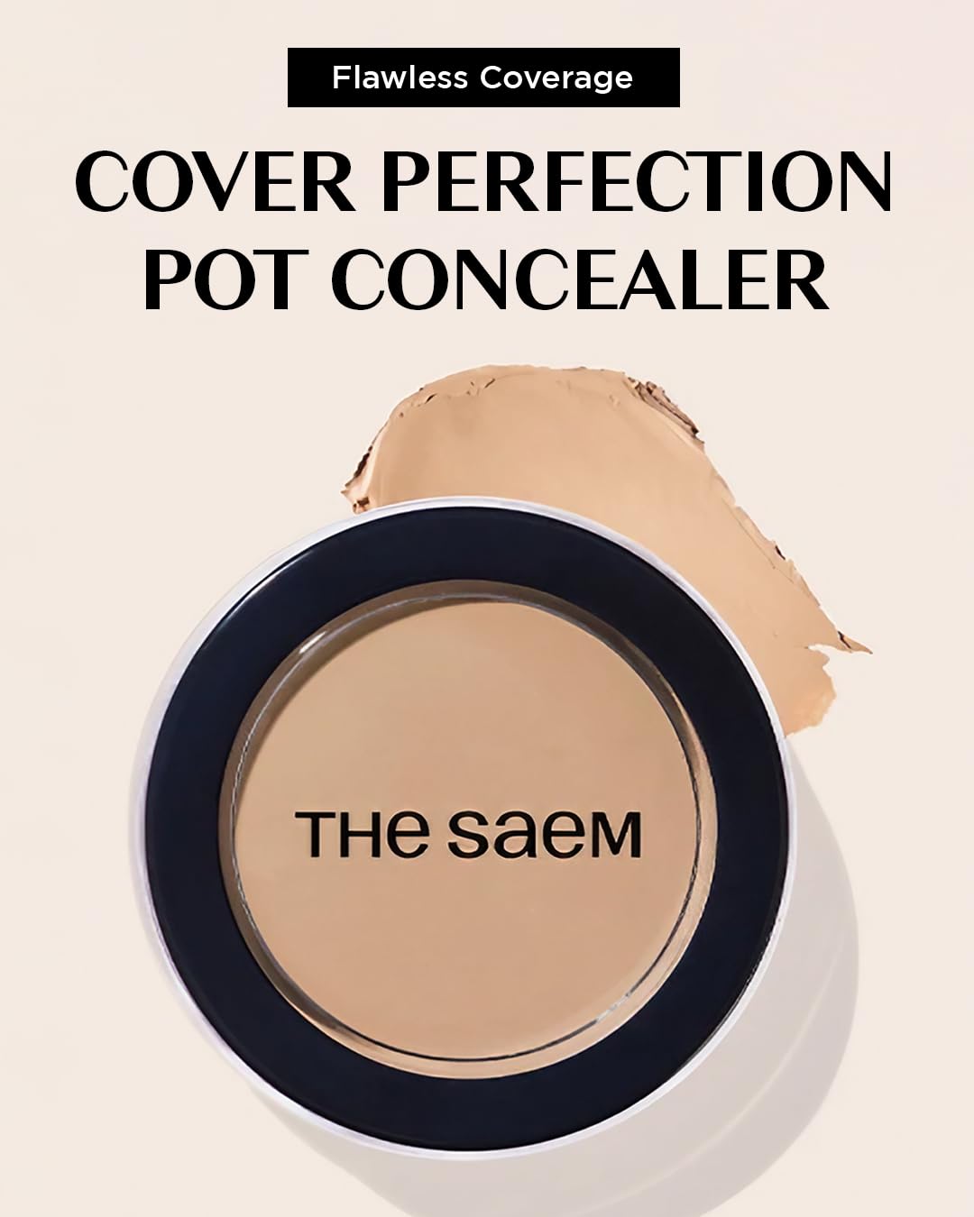 THESAEM Cover Perfection Pot Concealer #02 Rich Beige - 6g High Coverage Balm for Oily Skin - Image 2