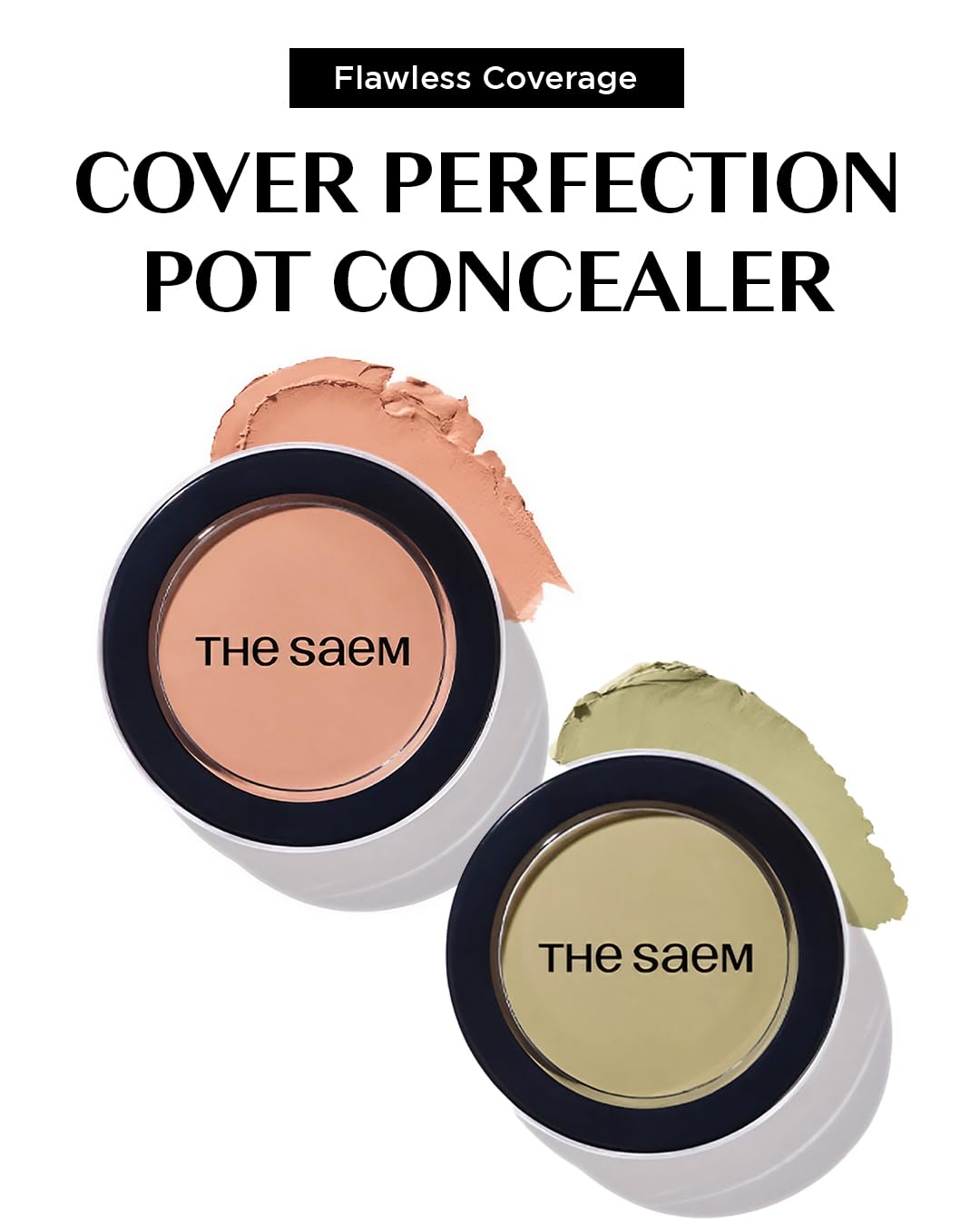 THESAEM Cover Perfection Pot Concealer 10g for Oily Skin High Coverage Green Beige - Image 2