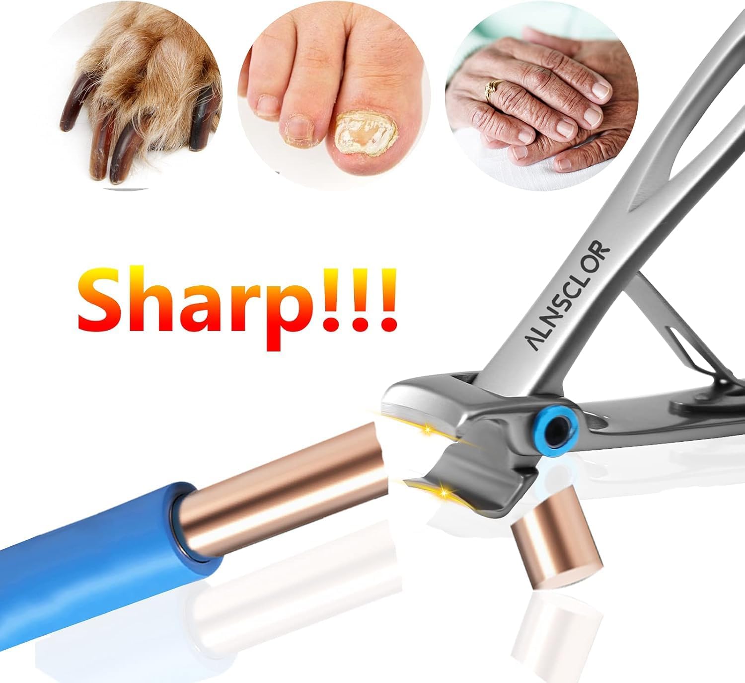 Heavy Duty Toenail Clippers for Thick Nails, 2 Piece Set with Integrated Nano Files for Adults - Image 3