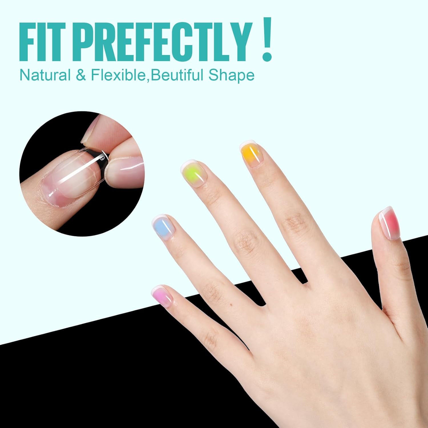 TOMICCA 504Pcs Extra Short Square Acrylic Fake Nail Tips, 10 Sizes, Full Cover for DIY Application - Image 5