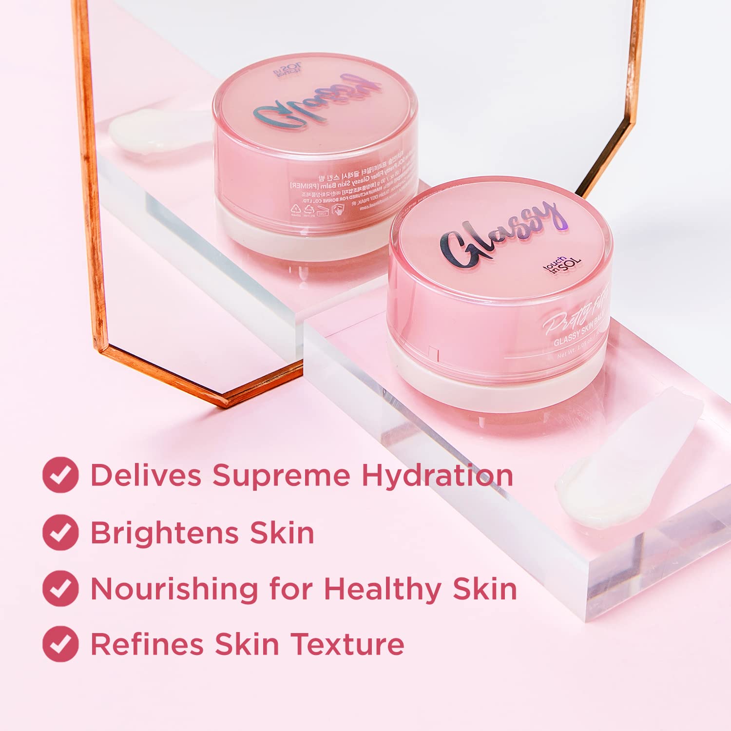 Touch in Sol Pretty Filter Glassy Skin Balm Primer 2 Pack 1.05 oz Moisturizing Face Cream - Image 3