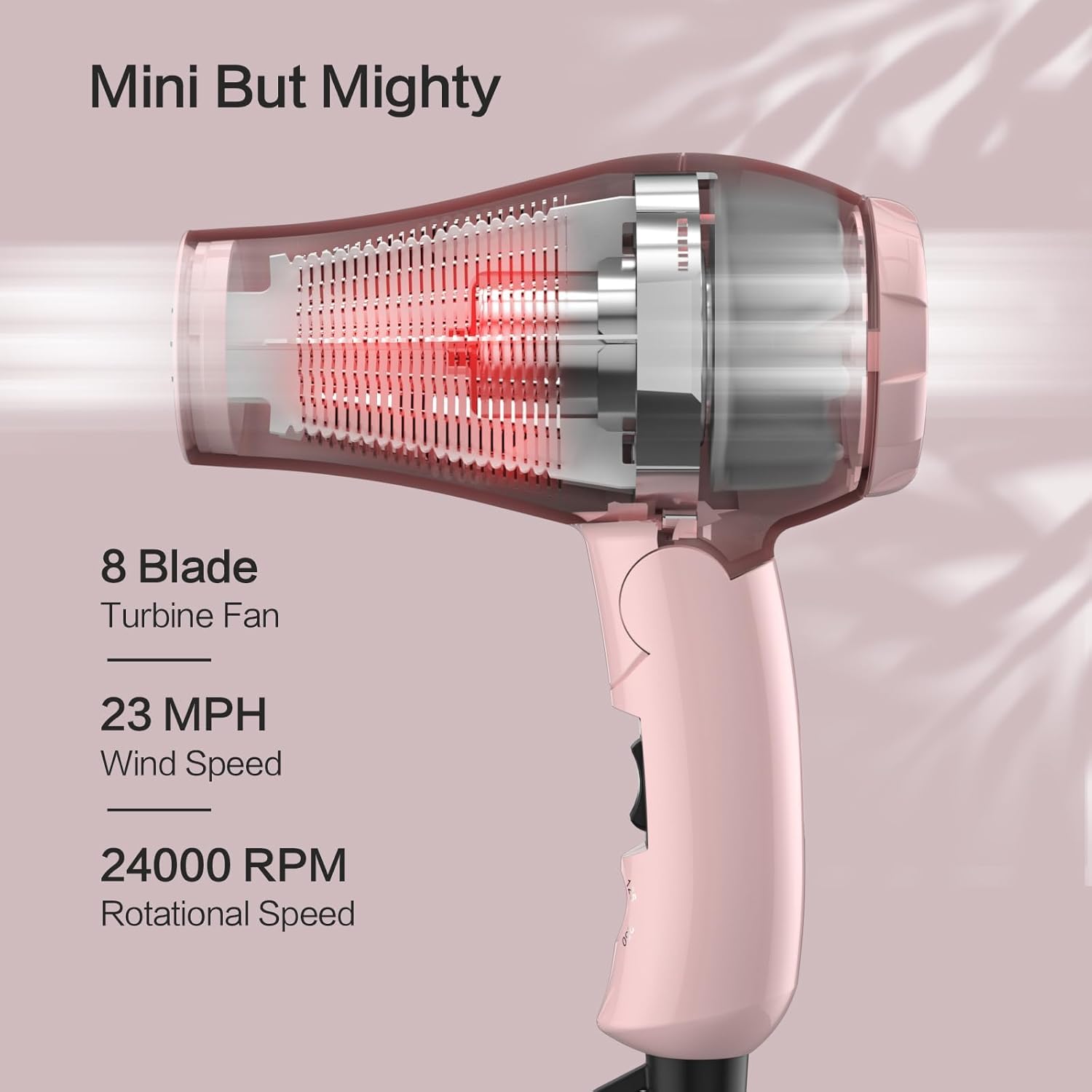 Travel Hair Dryer and Dual Voltage Hair Dryer Brush for Easy Styling on the Go - Image 5