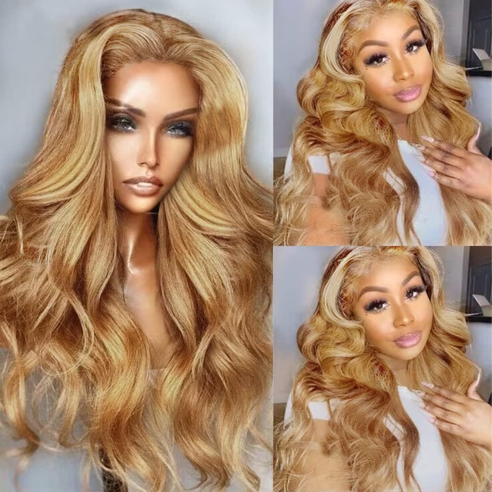 UMEGOOD 250% Density Honey Blonde 13x6 HD Lace Front Wig with Body Wave Style - Image 2