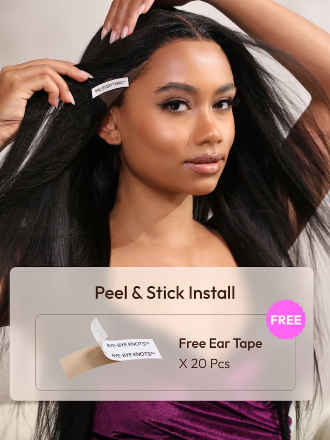 UNICE 18 Inch Glueless Human Hair Wig Real Scalp 13x4 HD Lace with Bangs - Image 9