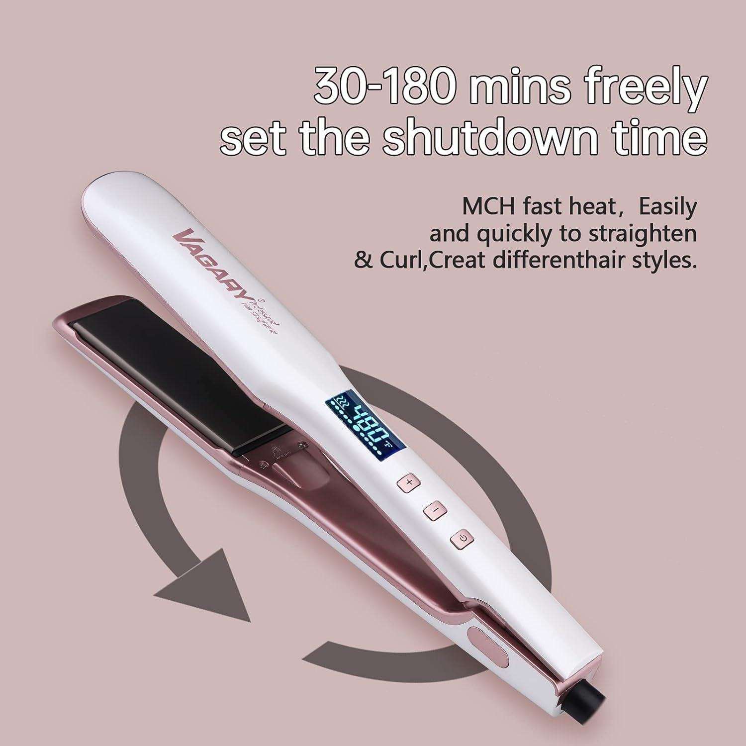 Vagary 2-in-1 Anion Care Hair Straightener and Curler for All Hair Types - Image 7
