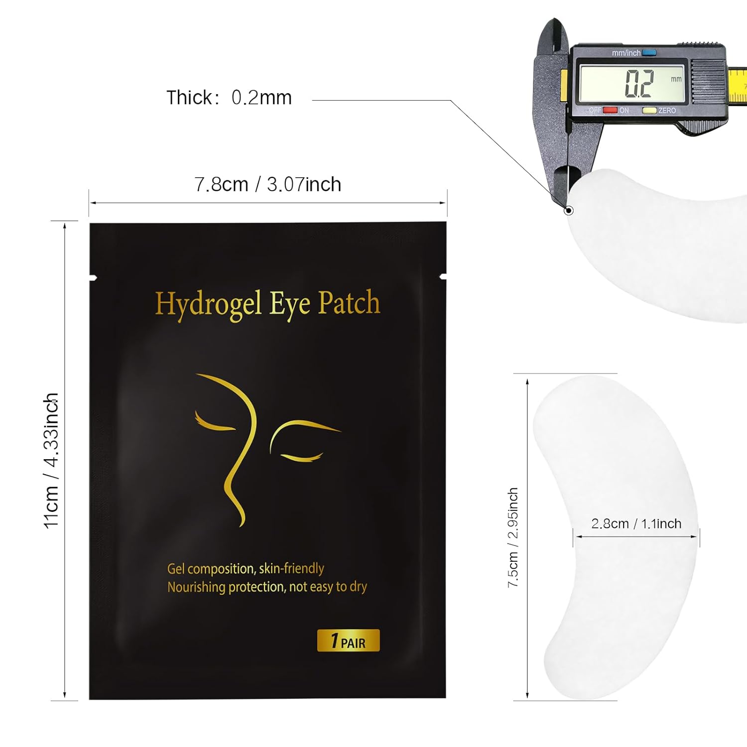 Vaincre 120 Pairs Hydrogel Under Eye Patches for Lash Extensions Lint-Free - Image 3