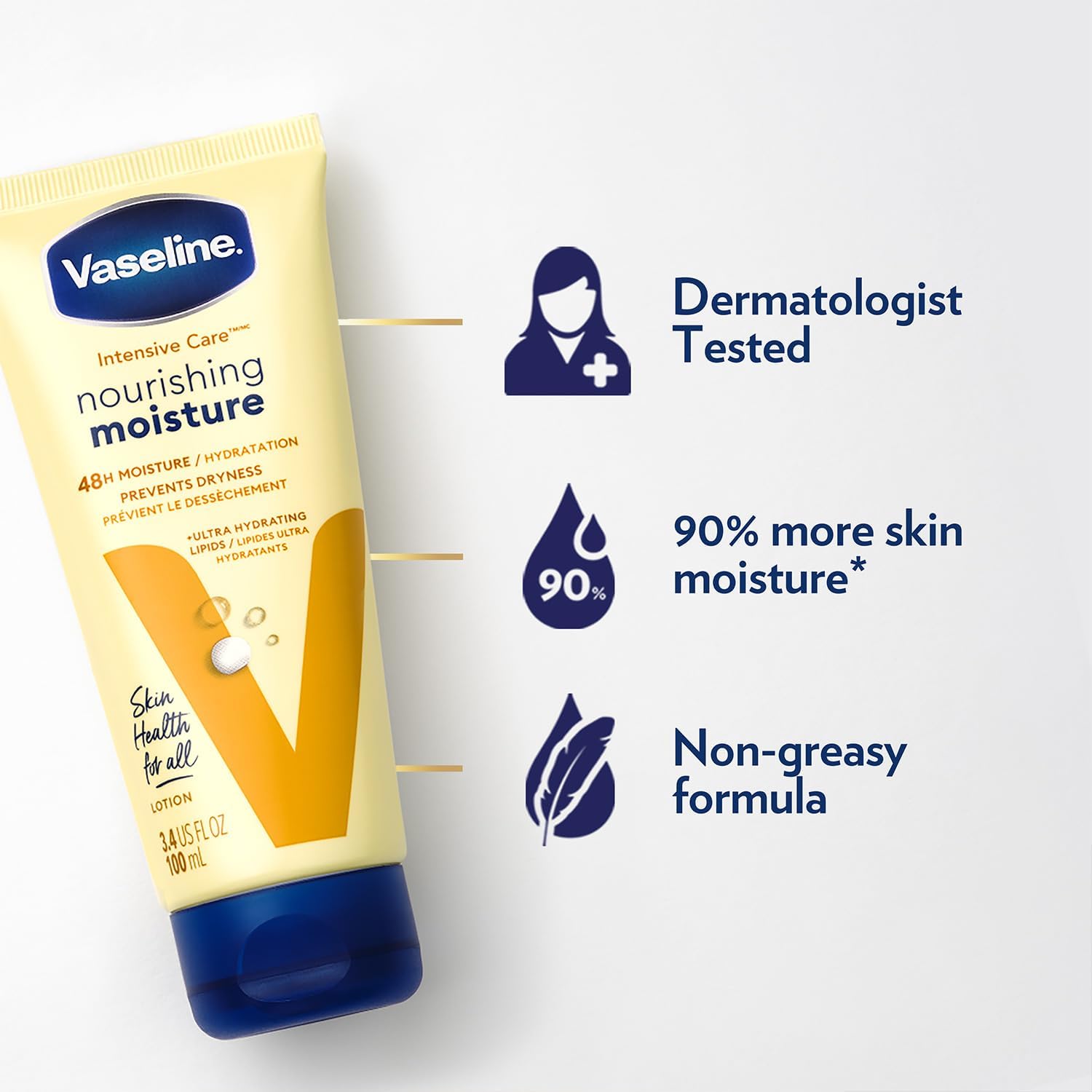 Vaseline Intensive Care Lotion Twin Pack 3.4 Oz Bottles with Oat Extract and Lipids - Image 4