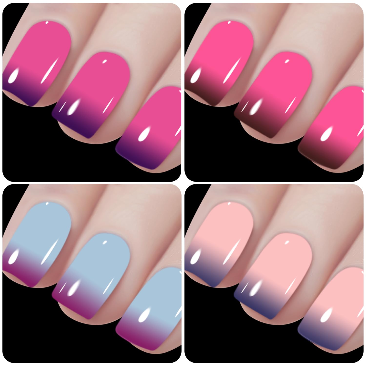 Vishine 4 Color Changing Thermal Gel Nail Polish Set Soak Off UV LED - Image 5