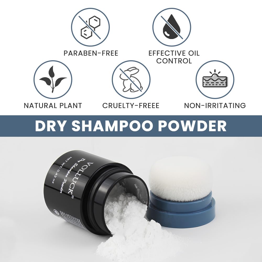 VOLLUCK 0.42oz Travel Size Dry Shampoo Powder for Oil Absorbing and Hair Volumizing - Image 4