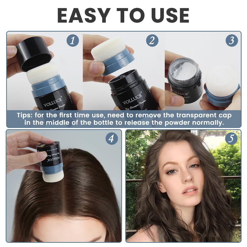 VOLLUCK 0.42oz Travel Size Dry Shampoo Powder for Oil Absorbing and Hair Volumizing - Image 5