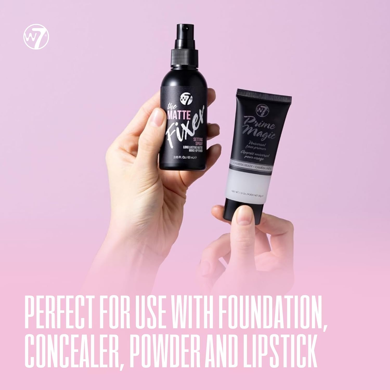 W7 Prime Magic Matte Primer and The Fixer Setting Spray Duo 2 Piece Set Vegan Cruelty-Free - Image 4