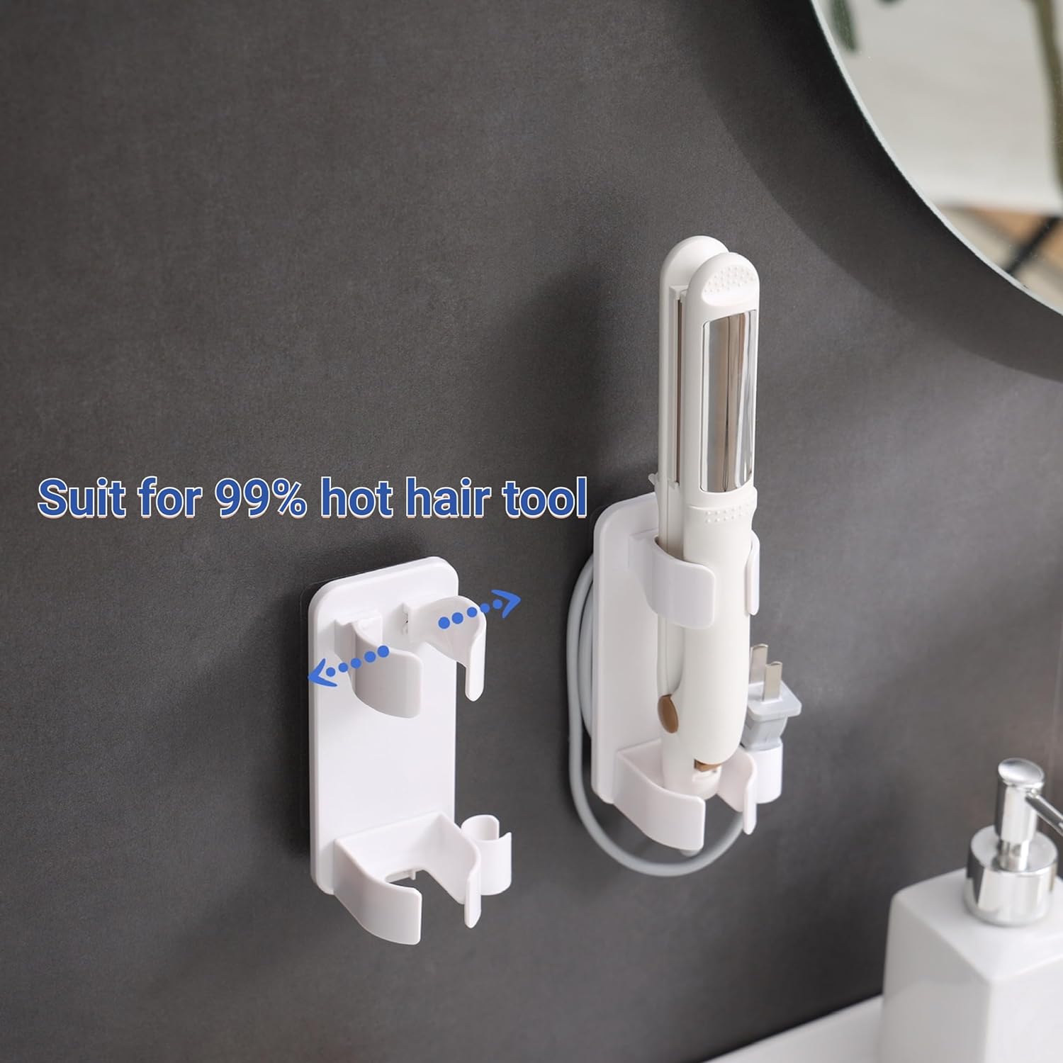 Wall-Mounted Hair Dryer, Curling Iron, and Straightener Organizer 1 Pack - Image 2