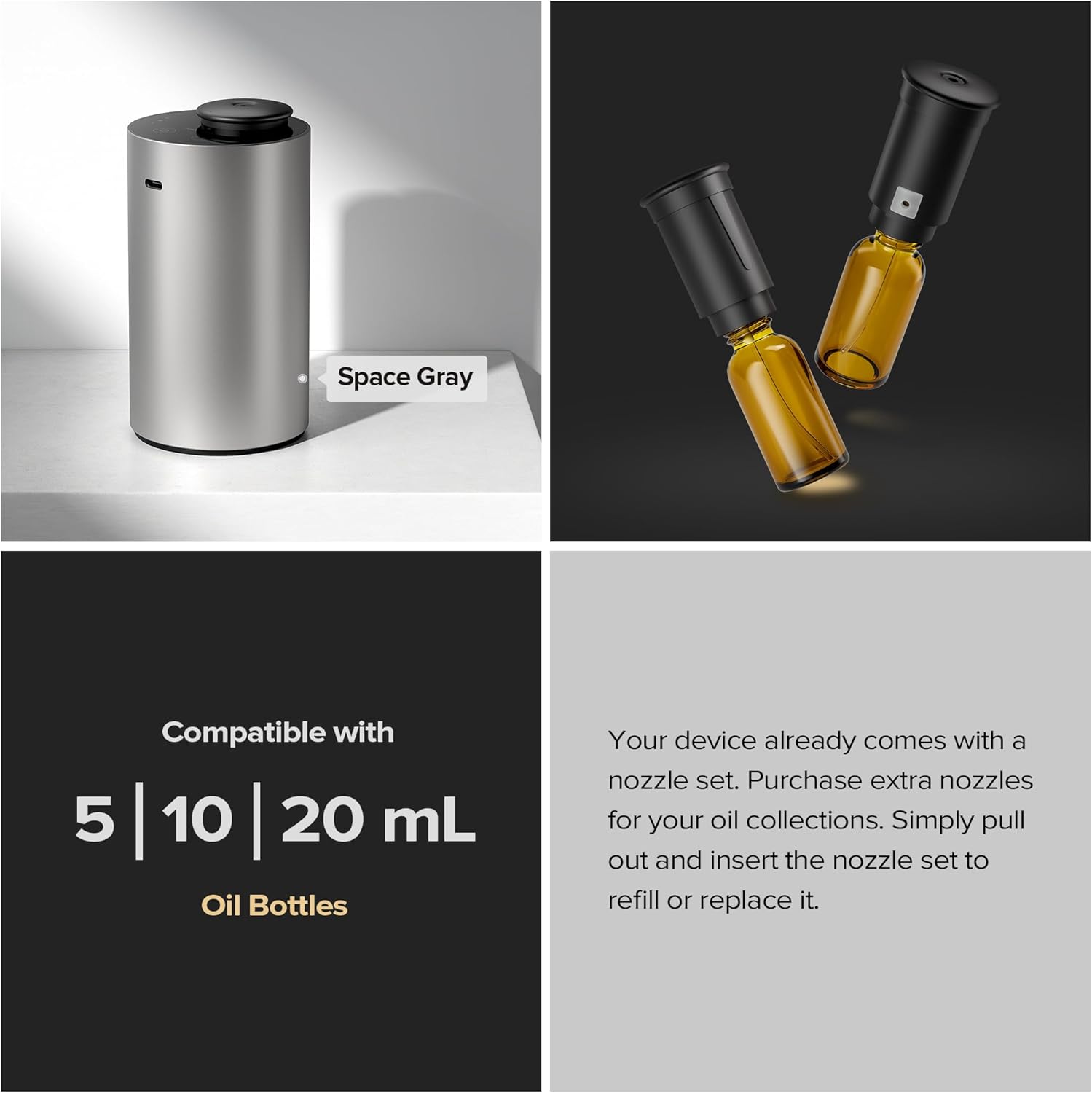Essential Oil Diffuser 2 Pack Waterless, Timer, Mist Levels for Home Office - Image 4
