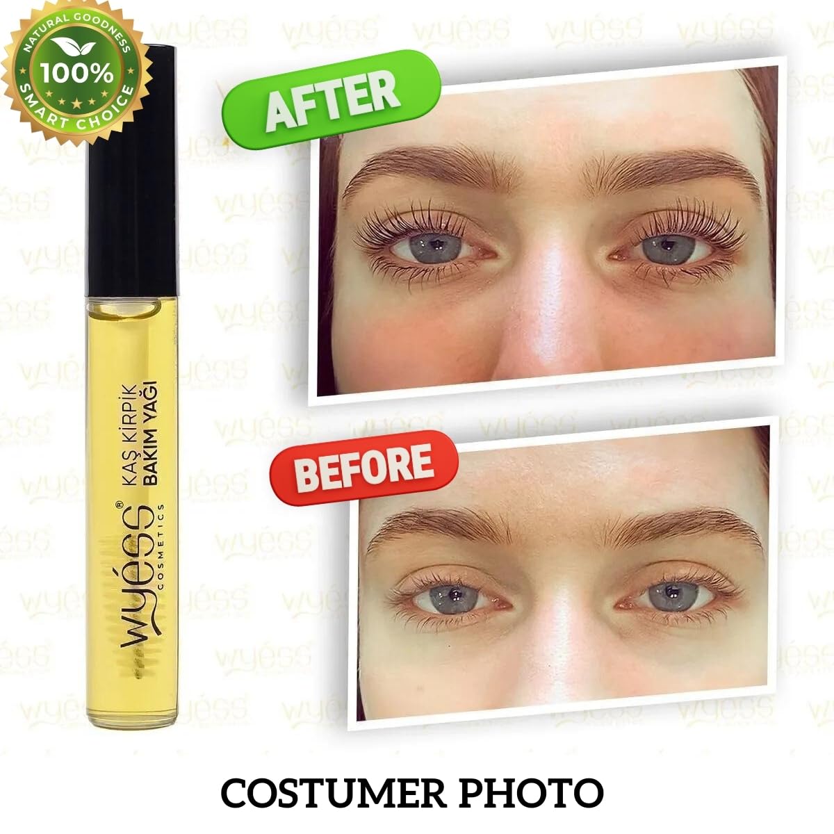 WYESS Lash Serum for Eyebrow and Eyelash Growth Oil, 0.47 Fl Oz, Clear Formula - Image 2