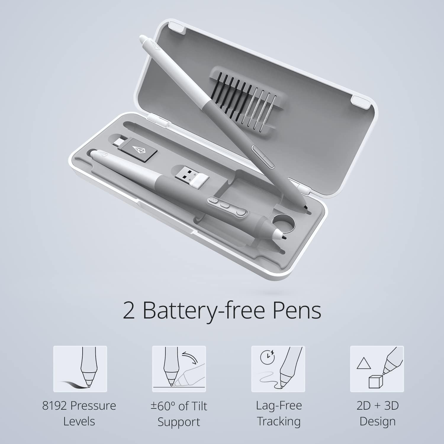 Xencelabs Medium Drawing Tablet, Nebula White, 40 Customizable Keys, 8192 Pressure Levels - Image 4