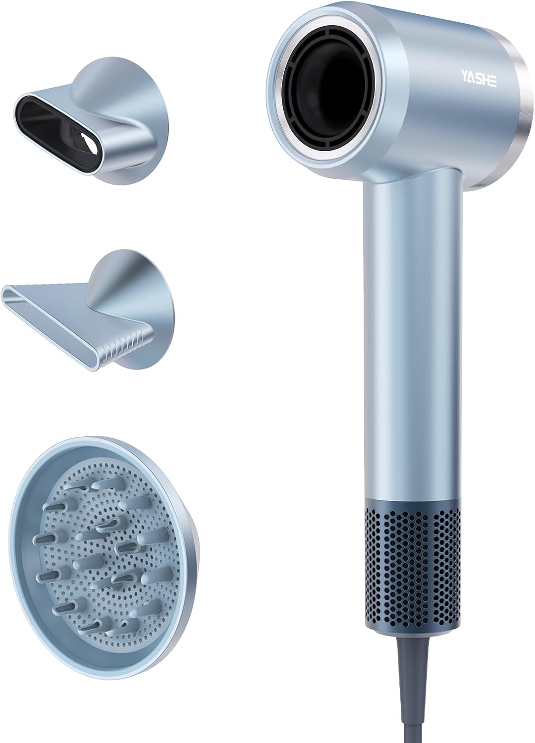 YASHE 1500W Quiet Ionic Hair Dryer with Diffuser and 4 Heat Settings - Image 9