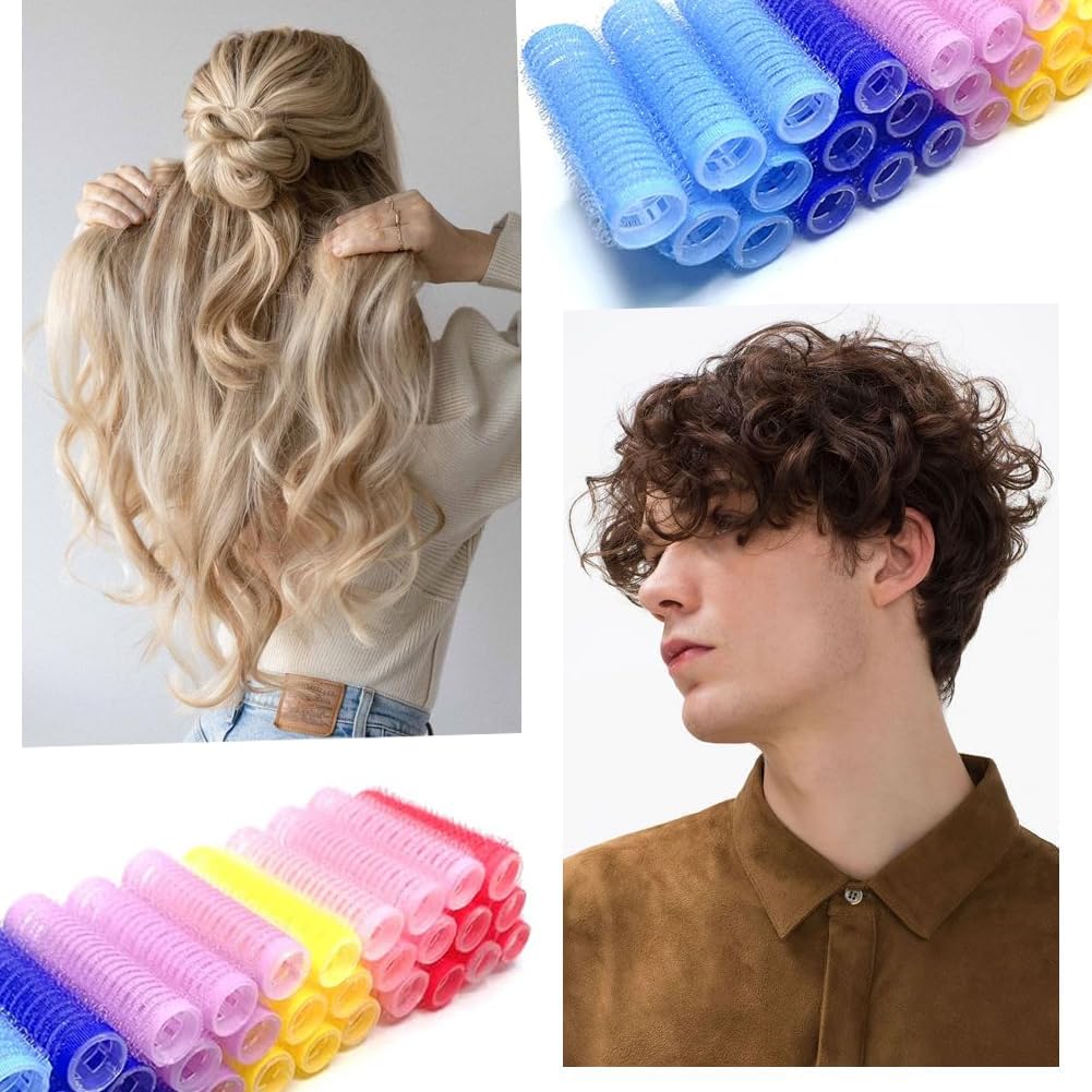 ZMD 18 Piece Small Self-Grip Plastic Hair Rollers 0.8 Inch Diameter for Heatless Curls - Image 6