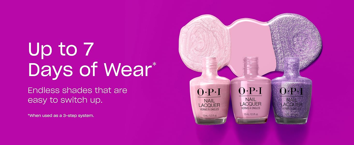 OPI Nail Lacquer Polish Up to 7 Days of Wear Endless Shades Easy to Switch Up