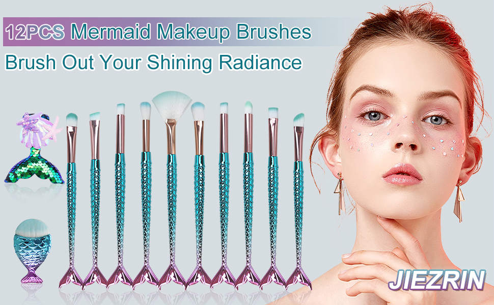mermaid makeup brushes set tools