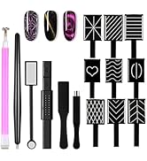 Magnet Nail Art Polish Tool Set, Cat Eye Gel Polish 3d Gel Nails Cat Eye Plastic Tool (15 Piece Set)