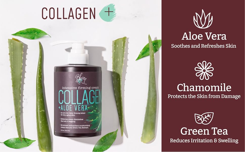 Collagen, aloe vera, chamomile, green tea