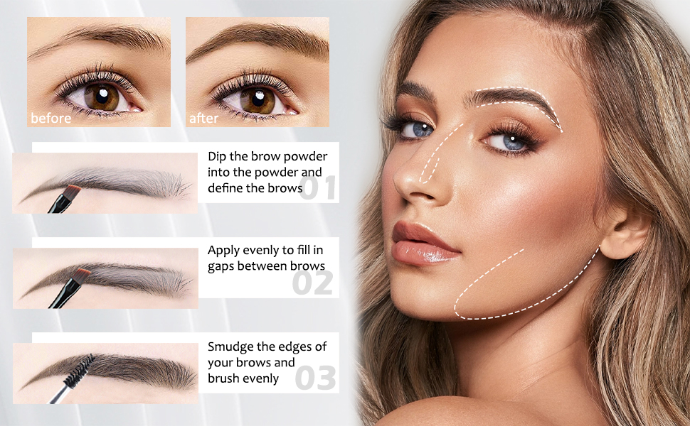 Eyebrow powder palette detail