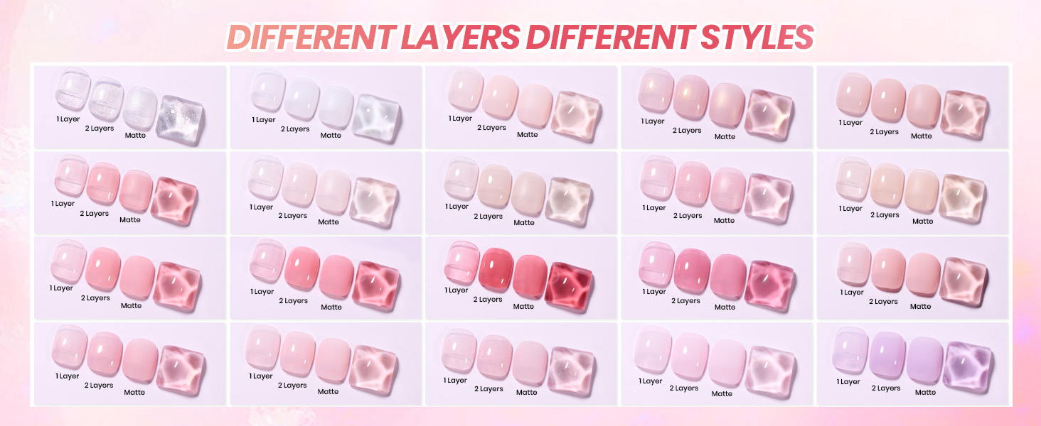 nude pink jelly gel polish set