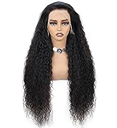 26 Inch Water Wave Lace Front Wigs Human Hair 180% Density 13x6 Water Curly HD Transparent Lace F...