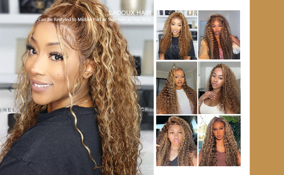 deep wave human hair lace front wig p427 ombre deep wave human hair wig