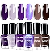 Morovan Purple Nail Polish Set: Brown Nude Glitter Nail Polish Kit Dark Purple Sparkle Shimmer Re...