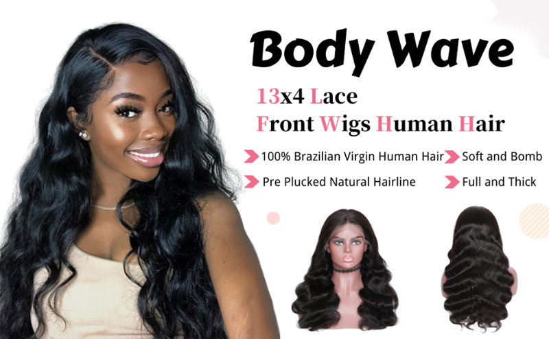 13x4 HD Transparent Body Wave lace front wigs human hair