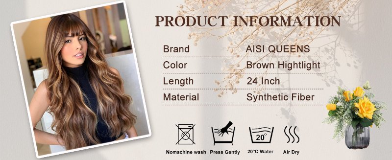 aisi queens wig brown wig with highlight