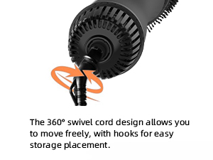 360° swivel cord design