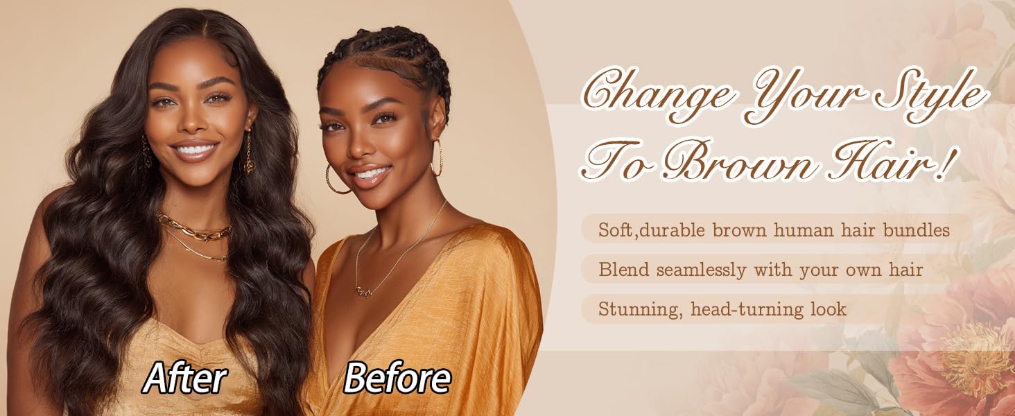 brown body wave bundles human hair