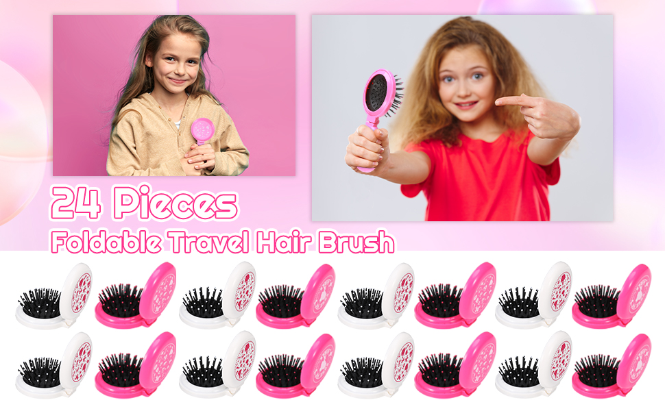 Folding Travel Hair Brush for girls