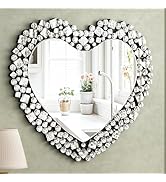 SHYFOY Decorative Wall Mirror, 27.6x20.7 Jeweled Mirror for Wall Gorgeous Luxury Framless Mirrors...
