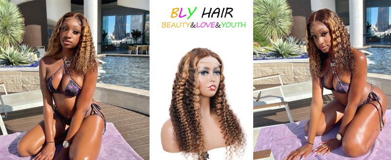 deep wave lace front wigs highlight color