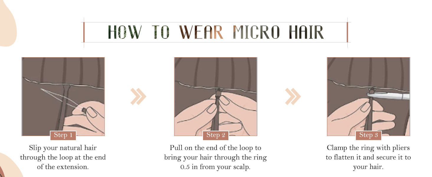 microbead extension real human hair