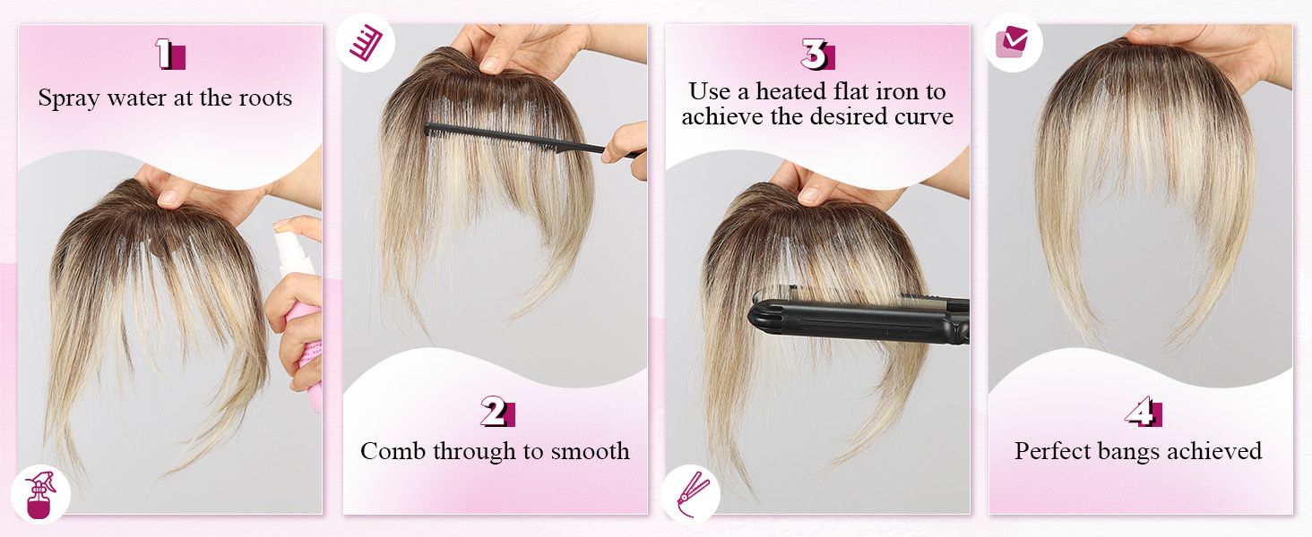 clip in bangs blonde highlights