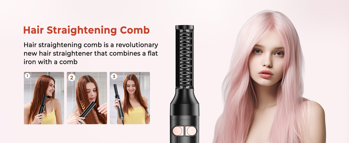 Hair Straightening comb Hair straightening comb is a revolutionary new hair straightener