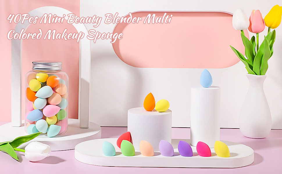 40Pcs Mini Beauty Blender Multi Colored Makeup Sponge