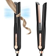 SKIMI Airflow Styler, Titanium Flat Iron Hair Straightener, Professional Curling Iron with Coolin...